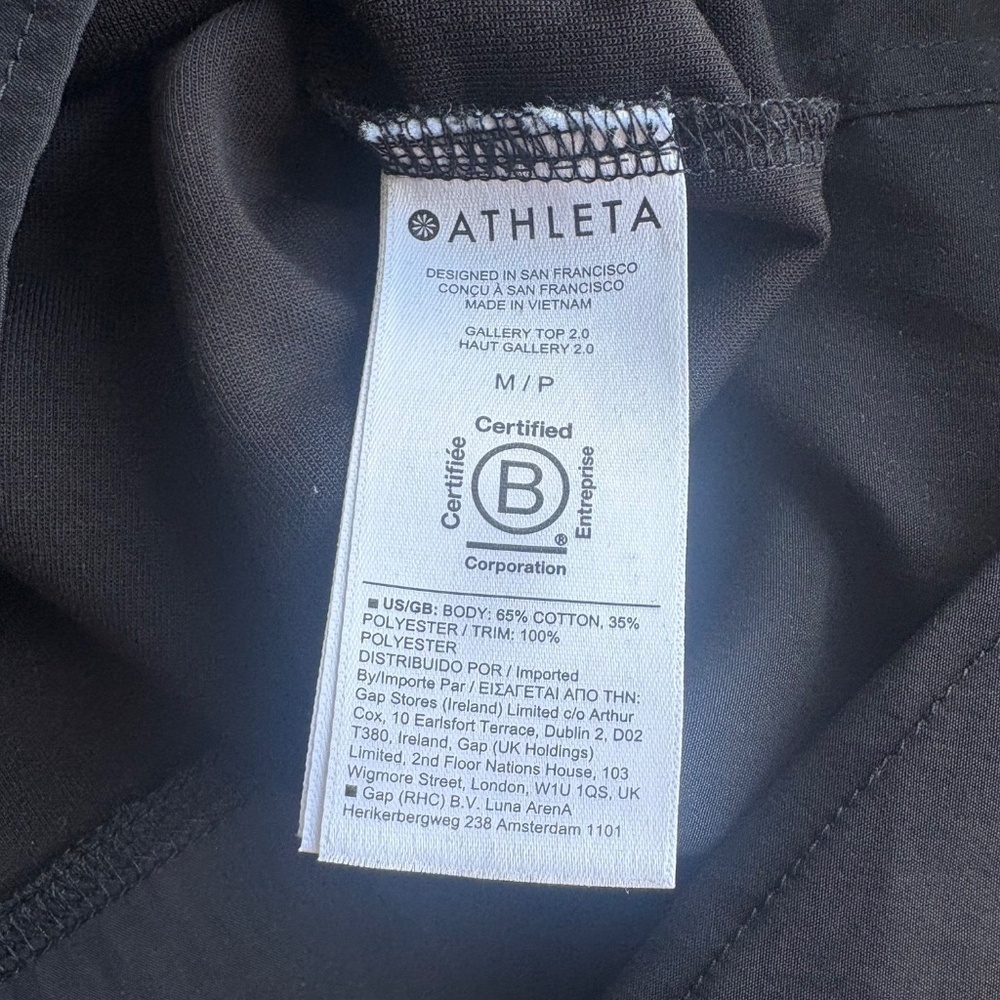 Athleta Galleria 2.0 black shirt M/P - Picture 6 of 8